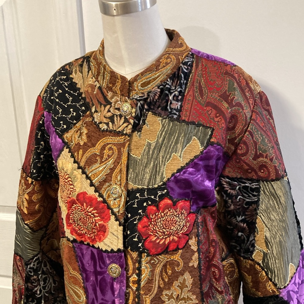 vintage 90’s Indigo Moon patchwork jacket XL